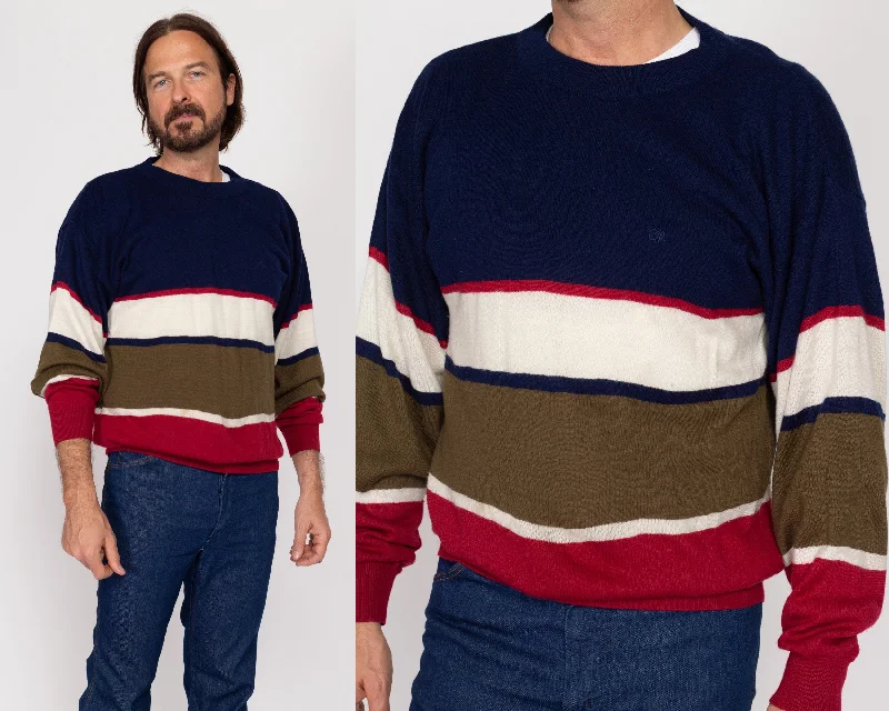 Vintage Fashion Large 80s Oscar De La Renta Striped Sweater