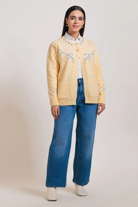 Cool Boots SUNSHINE-ROUND NECK FULL SLEEVES CARDIGAN SWEATER (24X-039-66)