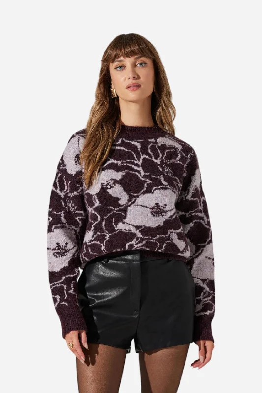 Preppy Pants ASTR the Label Saira Sweater Plum