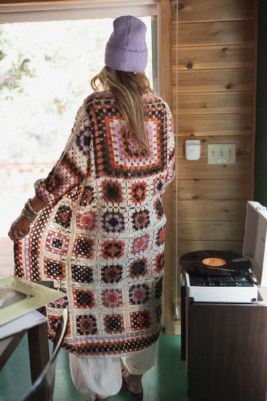 Streetwear Look The Nest Soulful Wanderer Crochet Duster - Brown Multi