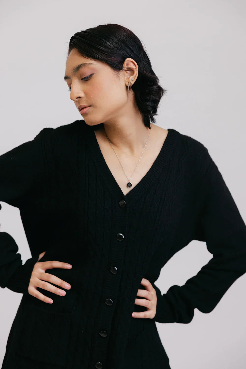 Designer Outerwear Full Sleeves V-Neck Cardigan Sweater
