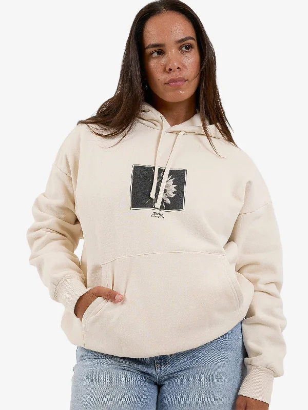 Relaxed Wardrobe Dark Lily Fleece Hood - Heritage White