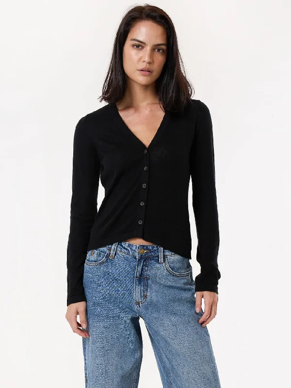 Street Hoodies Alaia Knit Cardigan - Black