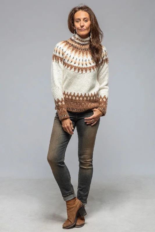 Active Wear Andean Mock Neck Sweater In Natural