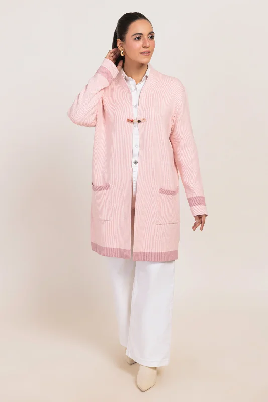 Functional Fashion PINK-FULL SLEEVES CARDIGAN SWEATER (24X-100-66)
