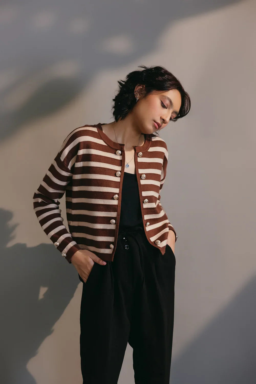 Sporty Essentials Full Sleeves Round Neck Cardigan Sweater
