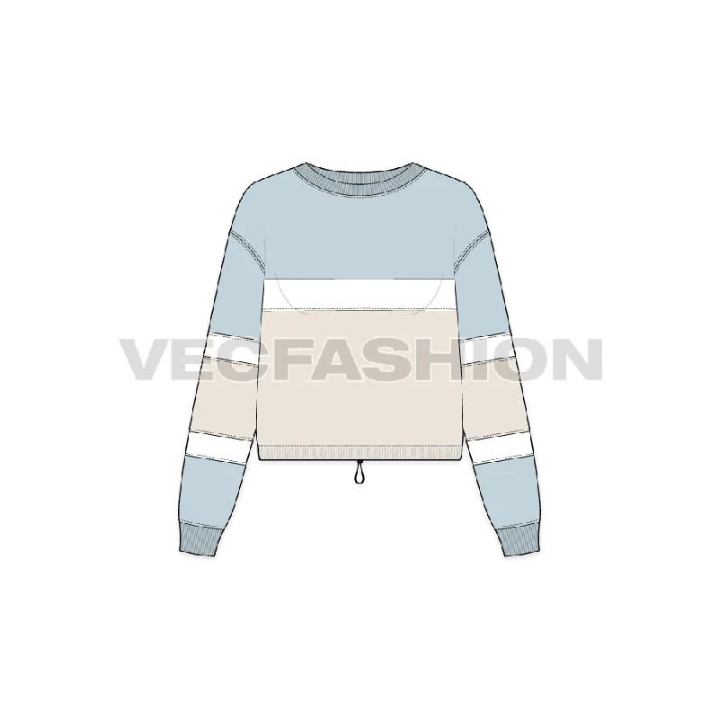 Trendy Comfort Women's Color Blocked Pullover Crop Top