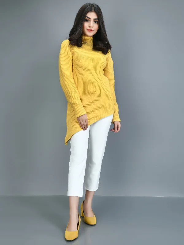 Puffer Jackets Angular Hem Sweater