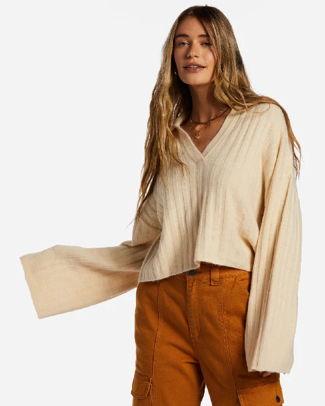 Sporty Styles Flip Out Cropped Sweater - White Cap 1