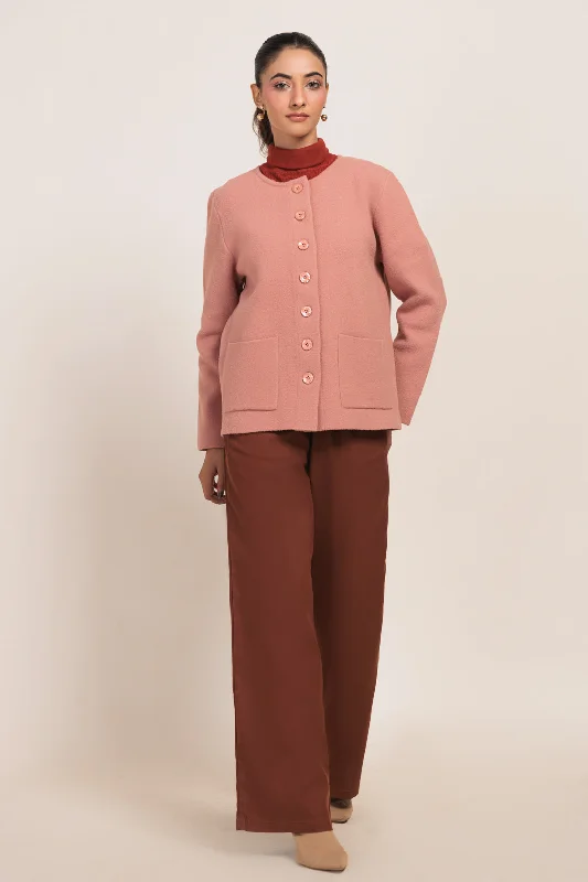 Stylish Joggers BRICK-ROUND NECK FULL SLEEVES CARDIGAN SWEATER (24X-054-66)