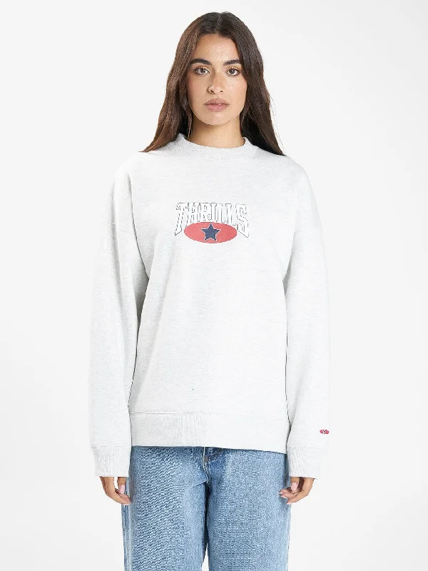 Printed Shirts Full Ride Cocoon Panel Crew - White Marle
