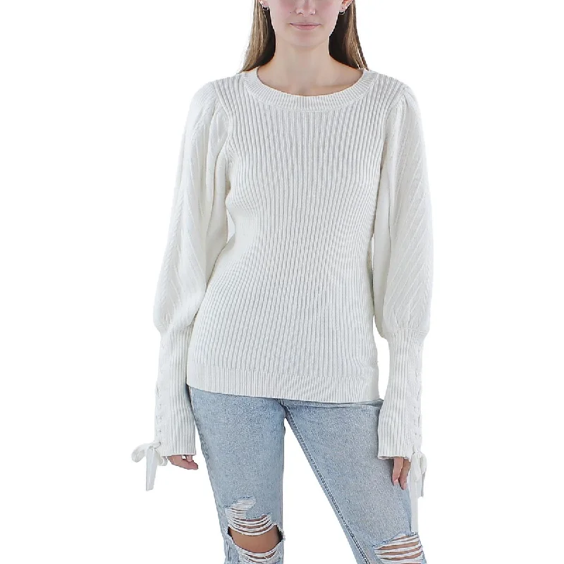 CeCe Womens Ribbed Knit Crew Neck Pullover Sweater