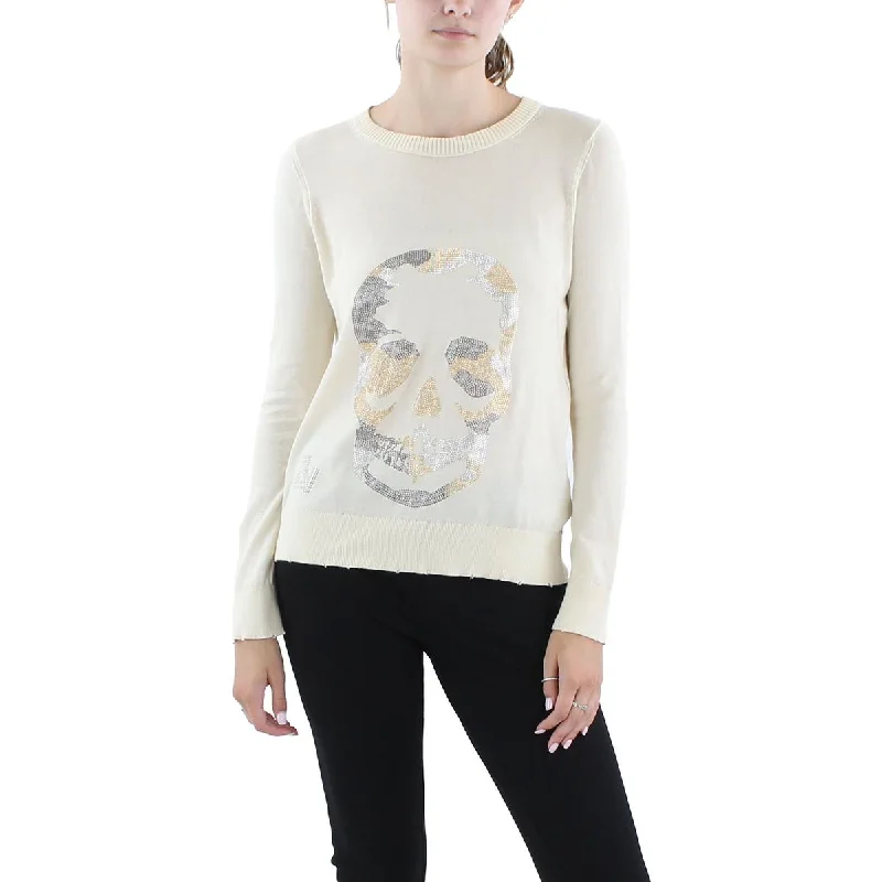 Zadig & Voltaire Womens Knit Distressed Crewneck Sweater