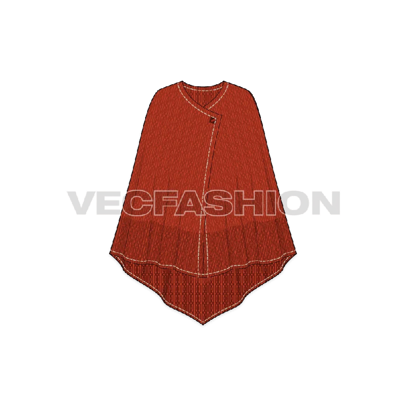 Flexible Styles Women's Knitted Capelet Poncho
