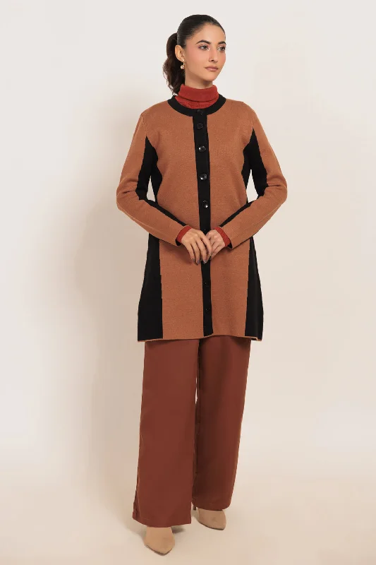 Statement Shoes CAMEL-ROUND NECK FULL SLEEVES CARDIGAN SWEATER (24X-099-66)