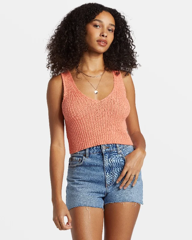 Casual Looks Ryann Sweater Tank - Peach Paradise