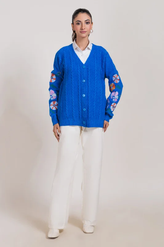 Leather Sneakers BLUE-FULL SLEEVES CARDIGAN SWEATER (24X-091-66)