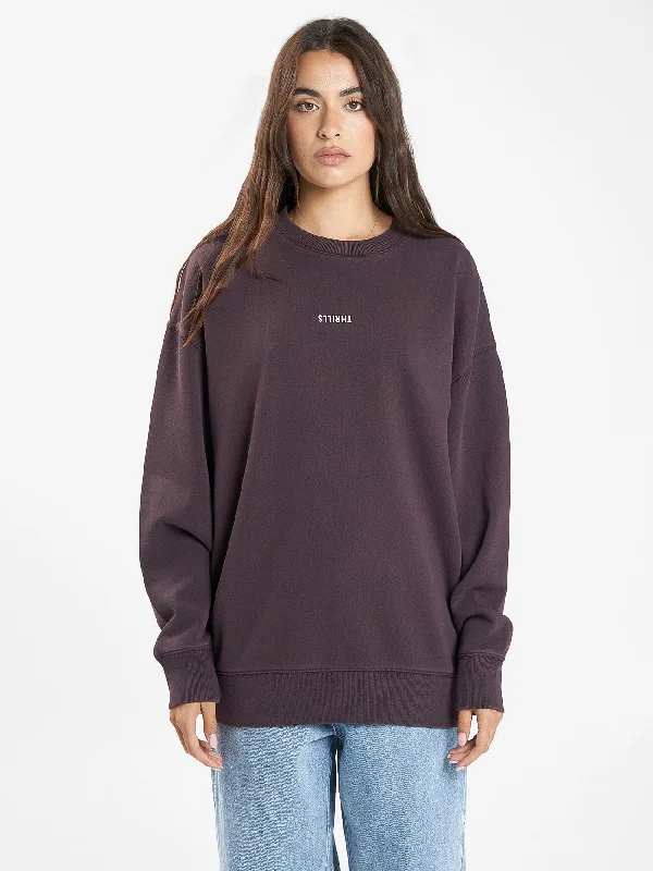 Minimalist Style Minimal Thrills Slouch Crew - Deep Plum