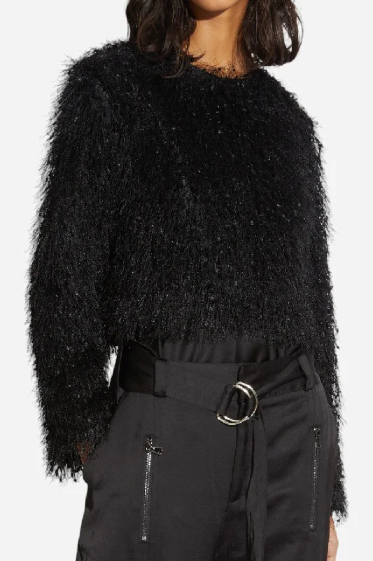 Urban Jackets Saint Art Greta Feather Top Black