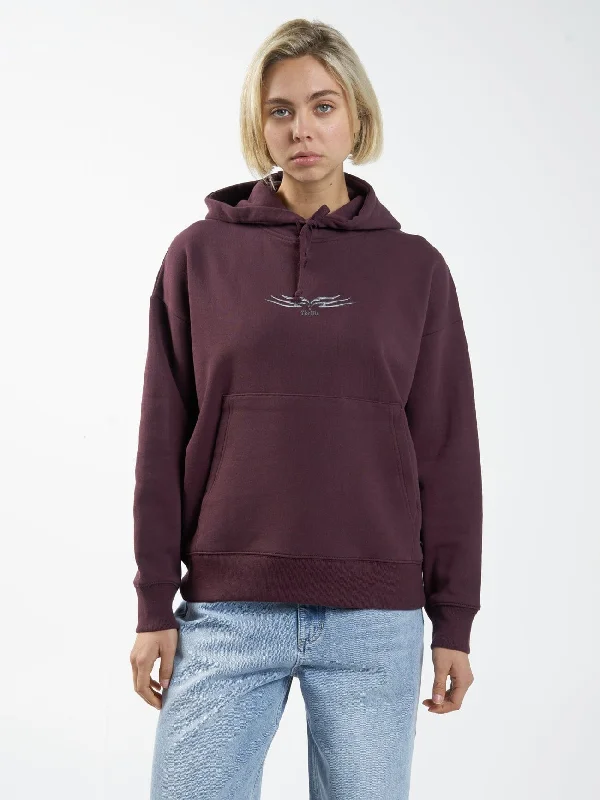 Casual Comfort Easy Going Fleece Hood - Wine