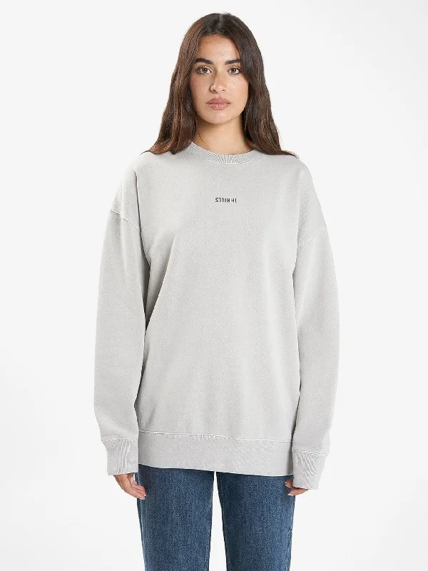 Military Jackets Minimal Thrills Slouch Crew - Oyster Grey