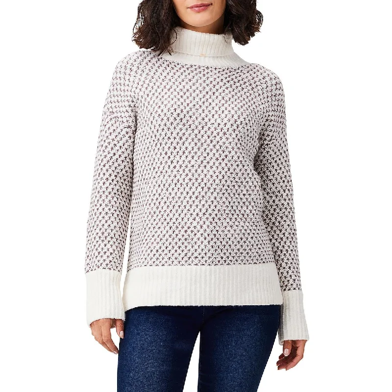 Nic + Zoe Womens Ribbed Cozy Mock Turtleneck Sweater