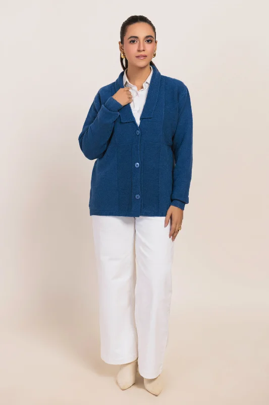 Everyday Comfort Wear BLUE-FULL SLEEVES CARDIGAN SWEATER (24X-094-66)