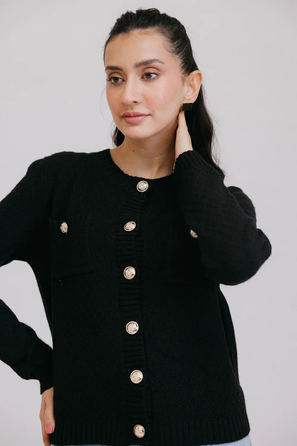Casual Blazers Full Sleeves Round Neck Cardigan Sweater