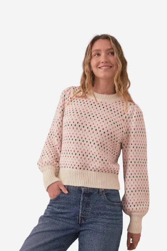 Outdoor Essentials Marine Layer Alma Puff Sleeve Sweater in Warm Multi