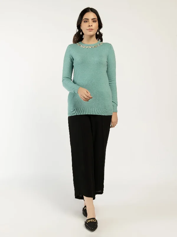 Comfortable Shirts Rhinestone Sweater