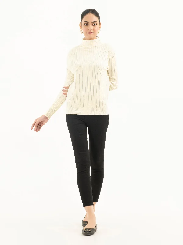 Urban Style Ribbed Turtle Neck Sweater
