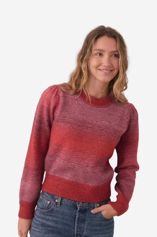 Modern Style Marine Layer Alma Puff Sleeve Sweater in Warm Ombre