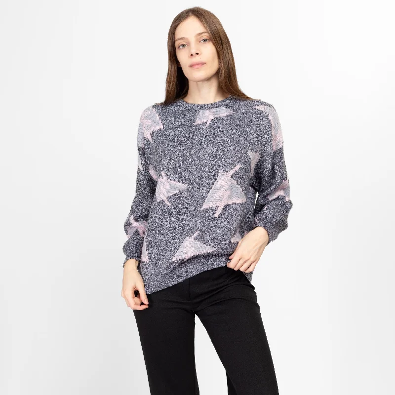 Easy Fashion Medium 80s Vaporwave Geometric Knit Sweater