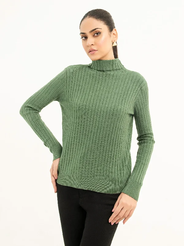 Stylish Tops Ribbed Turtle Neck Sweater
