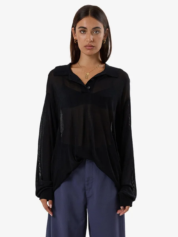 Winter Accessories Anais Knit Polo - Black