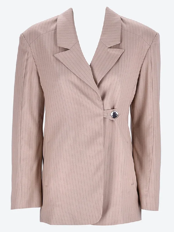 Vintage Fashion Melange stripe suiting blazer