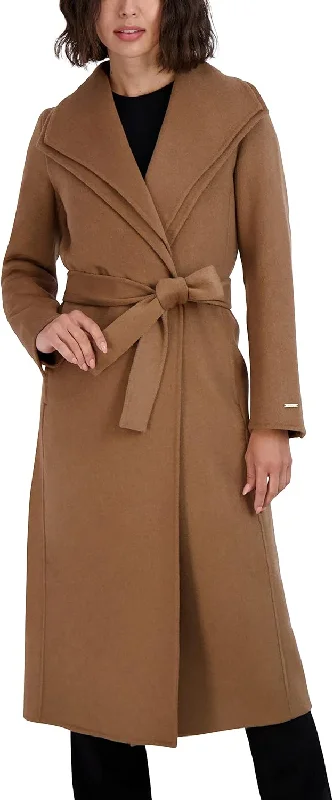 Formal Jackets TAHARI Women's Maxi Double Face Wool Blend Wrap Coat, Camel