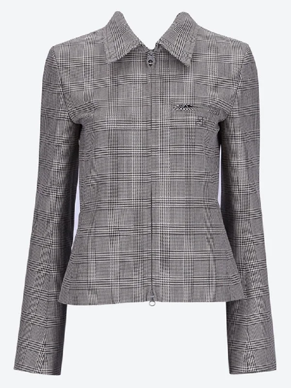 Printed Sweatshirts Zipped prince of wales jacket