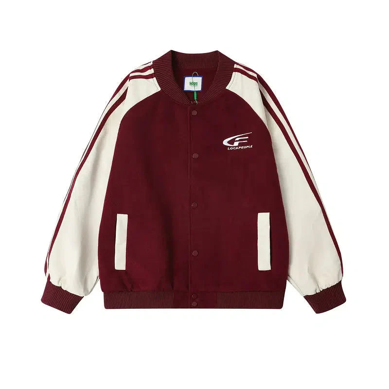 Summer Fashion Contrasting Color Stitching Baseball Uni Jacket