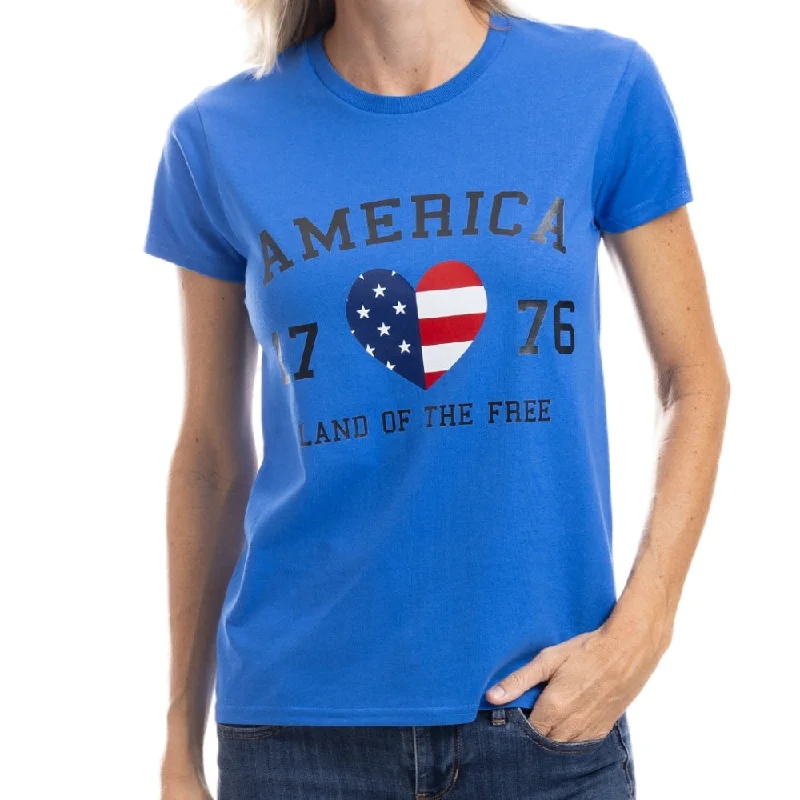 Long Trench Coats Women's USA Flag Heart 1776  Freedom T-Shirt