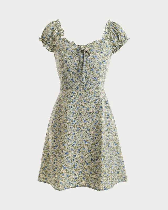 Heavy Coats The Ruffle Edge Floral Mini Dress