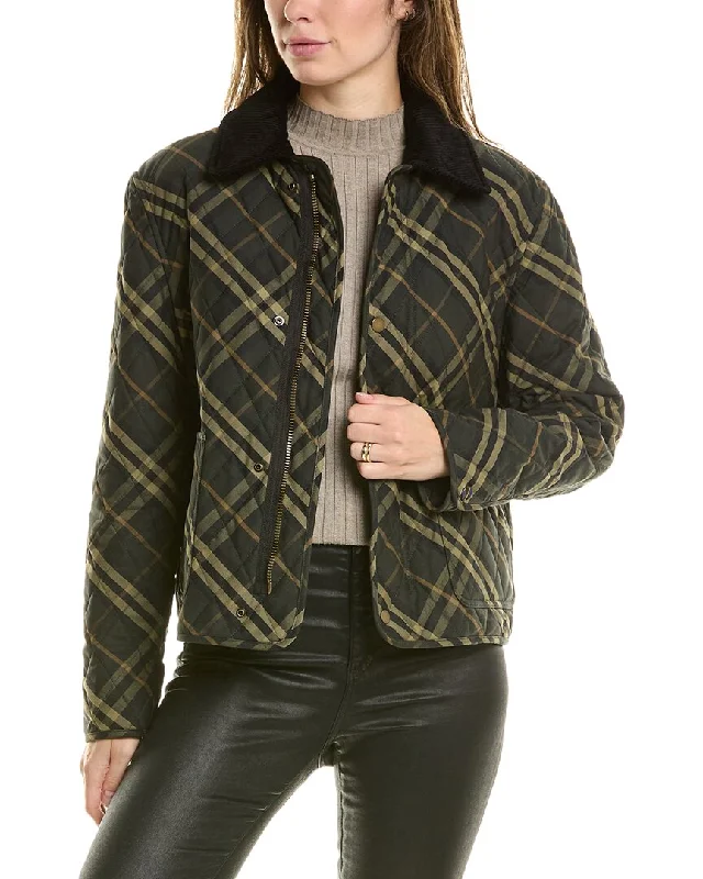 Winter Accessories Burberry Cropped Check Quilted Barn Jacket