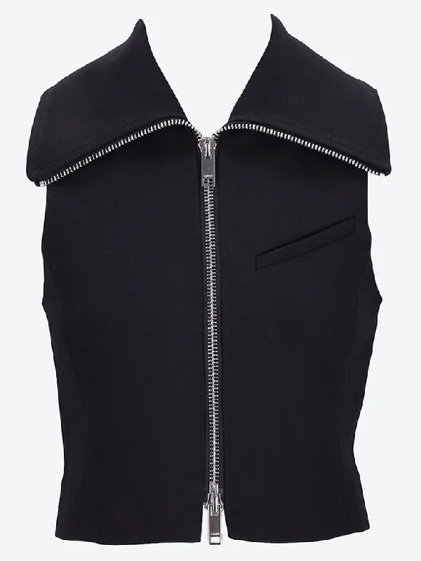 Smart Casual Bonded crepe zip vest