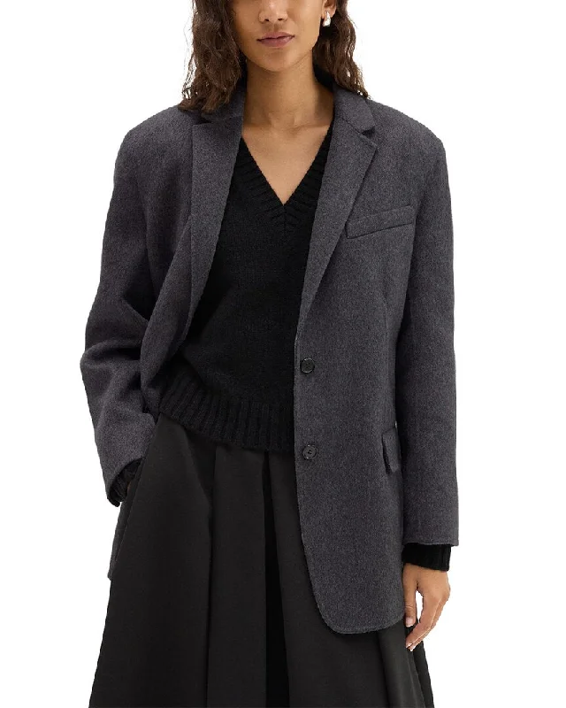 Street Graphic Tees Theory Oversized Wool & Cashmere-Blend Tailor Jacket