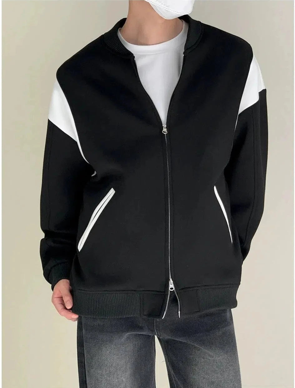 Statement Jackets Contrast Color Design Baseball Jacket