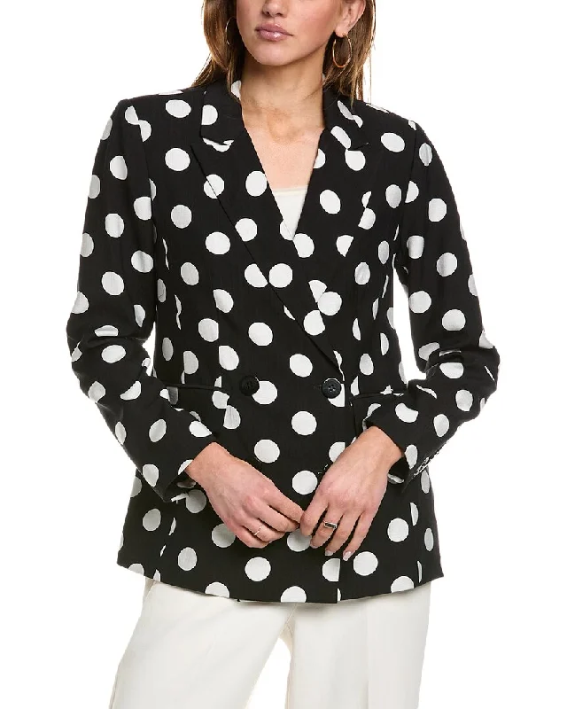 Fashion Sneakers Elie Tahari The Jace Jacquard Linen-Blend Blazer