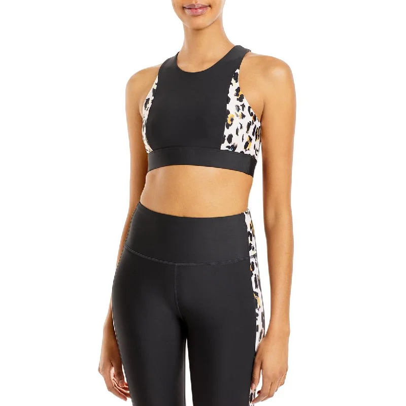 Modern Comfort Aqua Womens Animal Print Fitness Sports Bra