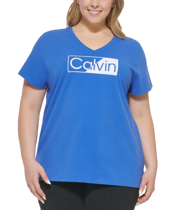 Button-down Shirts Calvin Klein Performance Plus Size Logo Tee