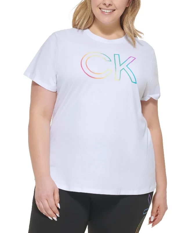 Designer Scarves Calvin Klein Performance Plus Size Pride Ombre Logo T-Shirt