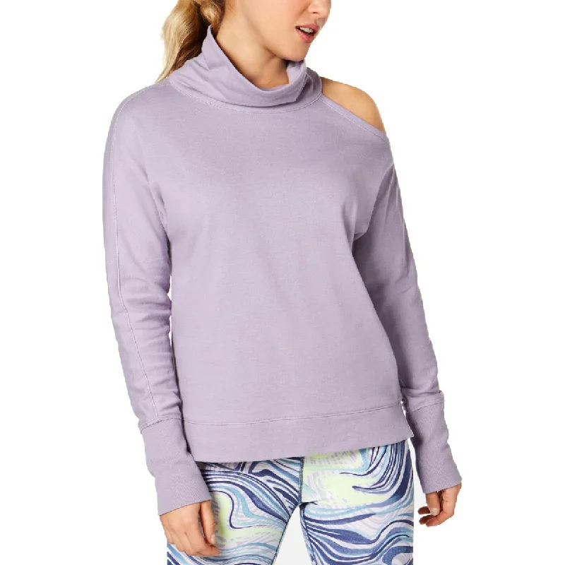 Flexible Outerwear Calvin Klein Performance Womens Cold Shoulder Mock-Neck Sweatshirt